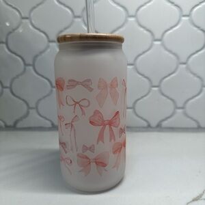 Glass tumbler 16oz bow